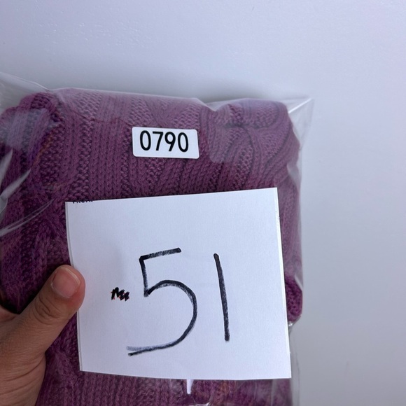 Y2K ALEX MARIE Cable Knit Babydoll Purple Wool Size Xl V-Neck Old money VTG - Picture 9 of 9